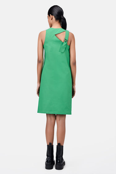 A-Line Top with Asymmetric Cross-Over Straps Spring Green - Genes Lecoanet Hemant