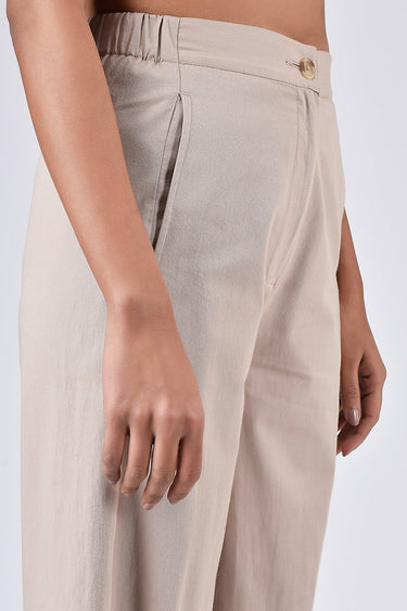 Straight Fit Trousers with Detailed Construction-Coral Orange - Genes Lecoanet Hemant
