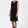 Sleek Heavy Satin Bias-Cut Dress Black - Genes Lecoanet Hemant