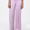 Straight Fit Viscose Satin Trousers with Elastic Waist and Drawstrings