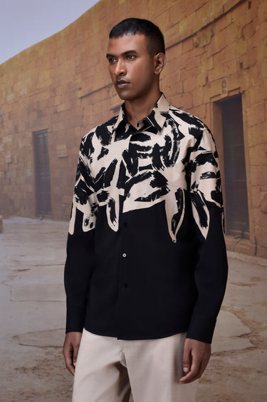 Black Abstract Brushstroke Shirt