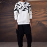 Ecru Crewneck Sweatshirt with Graphic Accent - Genes Online Store
