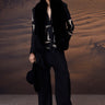 Black & Sand Embroidered Geometric Jacket - Genes Online Store