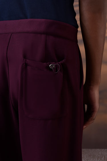 Cherry Lacquer Relaxed Drawstring Trousers - Genes Online Store