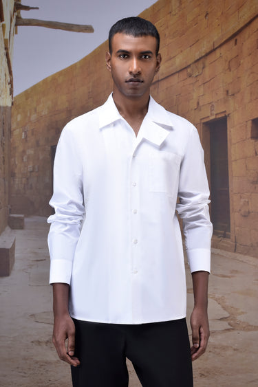 White Giza Cotton Poplin Shirt