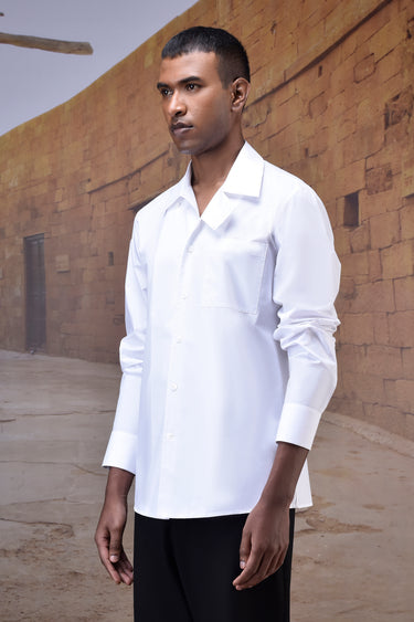 White Giza Cotton Poplin Shirt
