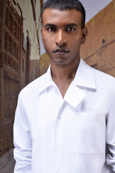 White Giza Cotton Poplin Shirt