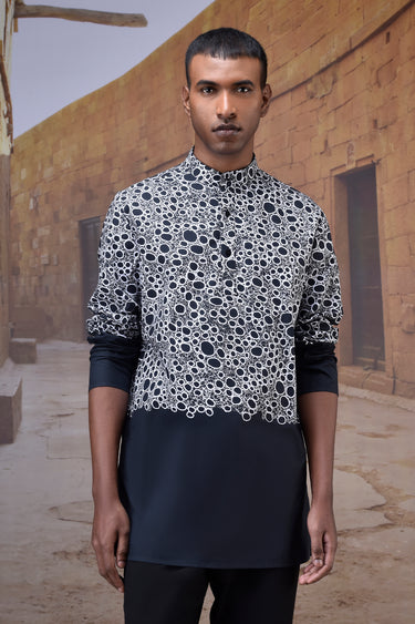 Structured Art Print Kurta