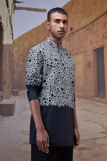 Structured Art Print Kurta