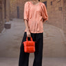 Coquelicot pleat satin blouse for women by Genes Lecoanet Hemant India