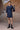Navy Embroidered Cotton Poplin Tie-Waist Dress - Genes Online Store