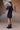 Navy Flounce Sleeve Cotton Dress - Genes Online Store