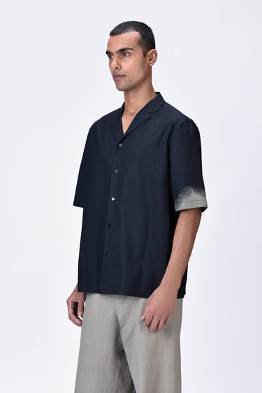 Eclipse print Cotton Cuban Collar Shirt - Genes Lecoanet Hemant