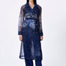Women's Navy Blue Organza Coat - Genes Lecoanet Hemant