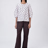 Pink Stripe Top with UV Flower Print - Genes Lecoanet Hemant