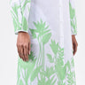 A-Line Cotton Poplin Shirt Dress with Tropical Print