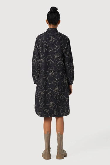A-Line Shirt Dress with High-Low Rounded Hem - Genes Lecoanet Hemant
