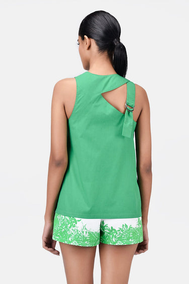 A-Line Sleeveless Dress with Crossover Straps - Genes Lecoanet Hemant