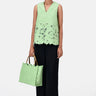 A-Line Sleeveless V-Neck Top-Mint Green - Genes Lecoanet Hemant