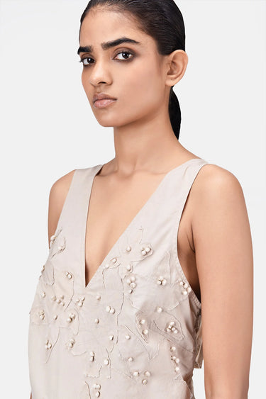 A-Line Top with Floral Applique - Genes Lecoanet Hemant