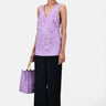 A-Line Top with Floral Applique-Lavender - Genes Lecoanet Hemant