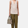 A-Line Top with Floral Applique-Sand - Genes Lecoanet Hemant