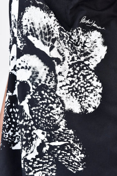 A-Line Top with Tie-Up Neck and Orchid Print - Genes Lecoanet Hemant