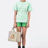 A-Line Top with Voluminous Raglan Sleeves-Mint Green - Genes Lecoanet Hemant