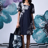 Anemone Flower Regular Fit Dress - Black Grey - Genes Online Store