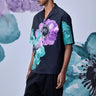 Anemone Flower Relax Fit Cuban Shirt- Green - Genes Online Store