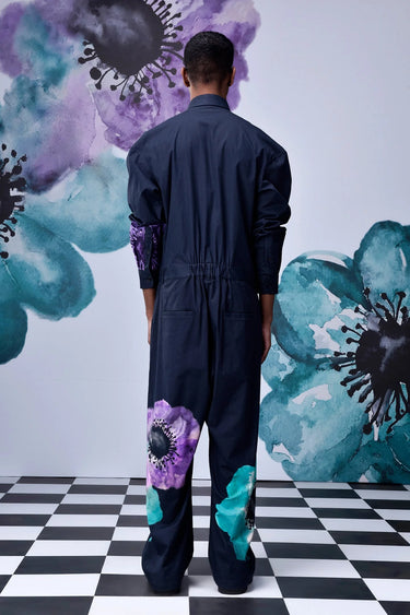 Anemone Flower Relax Fit Jumpsuit - Green - Genes Online Store