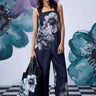 Anemone Flower Semi Fitted Dungaree- Black Grey - Genes Online Store