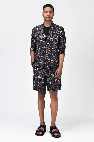 Animal Print Regular Fit Men's Two-Button Jacket - Genes Lecoanet Hemant
