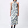 Aurora Print Halter Neck Dress- Taupe Clay - Genes Lecoanet Hemant
