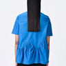Azure Blue Giza Cotton Poplin Top - Blue