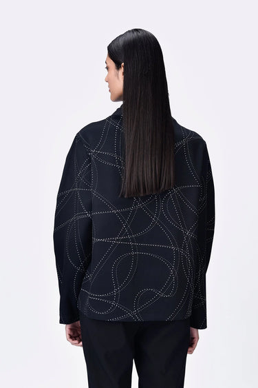 Banana Crepe Relaxed Fit Sweatshirt with Seam Pockets