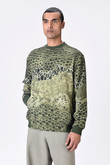 Banana Crepe Sweatshirt with Microcell Print - Genes Lecoanet Hemant