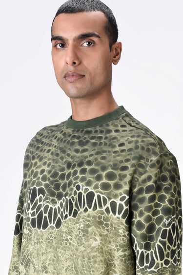 Banana Crepe Sweatshirt with Microcell Print - Genes Lecoanet Hemant