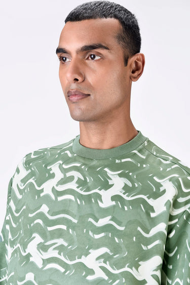 Banana Crepe Sweatshirt with Solar Flare Print - Genes Lecoanet Hemant