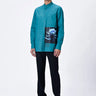 Band Collar Shirt with UV Flower Sticker - Genes Lecoanet Hemant