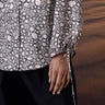 Beige Printed Giza Cotton Shirt with Tie Cuff Sleeves - Genes Online Store