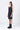 Black A-Line Giza Cotton Poplin Dress with Embroidery