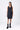 Black A-Line Giza Cotton Poplin Dress with Embroidery