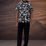 Black Abstract Print Polo - Genes Online Store