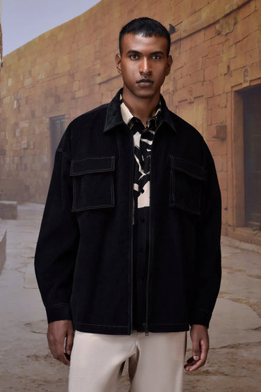 Black Classic Corduroy Shirt - Genes Online Store
