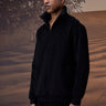 Black Corduroy Half-Zip Sweatshirt - Genes Online Store