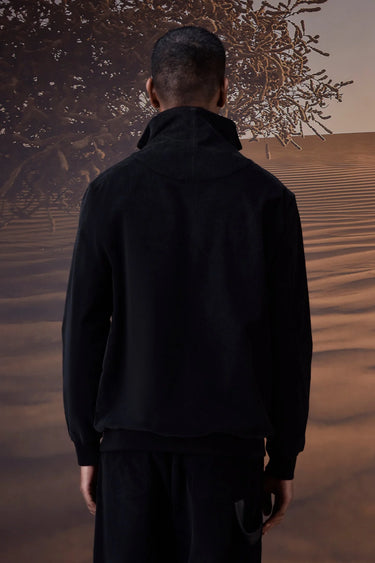 Black Corduroy Half-Zip Sweatshirt - Genes Online Store