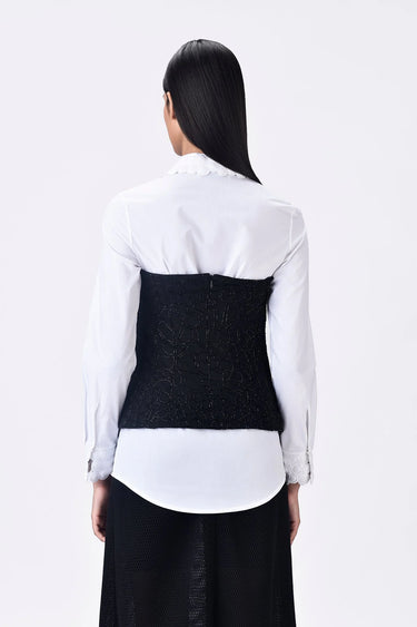 Black Crepe Corset Top