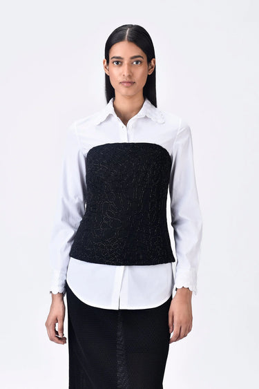 Black Crepe Corset Top