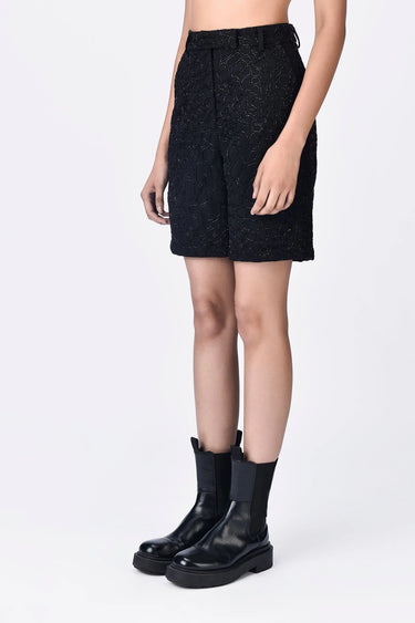 Black Crepe Shorts